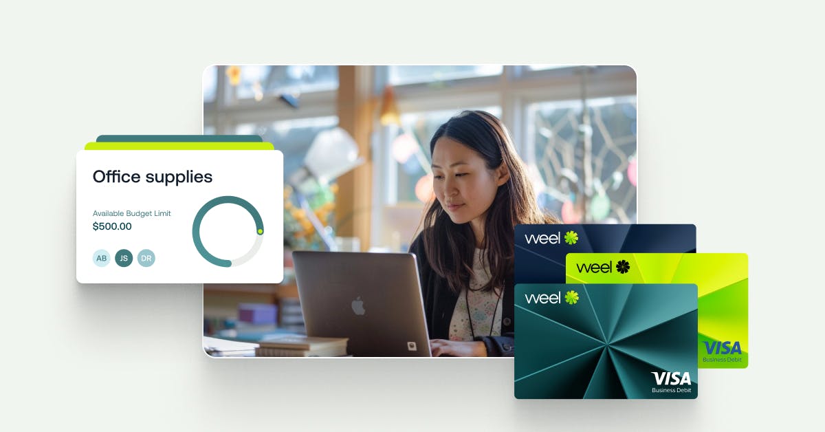 An illustration of Weel’s physical petty cash credit card alternative, designed for secure and controlled business expenses.