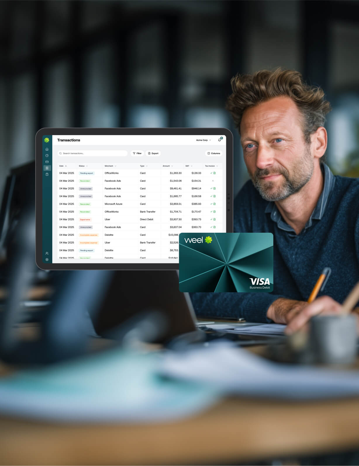 Dashboard and Weel Card